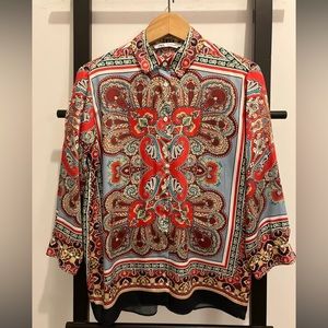 ❤️ Patterned satin shirt ZARA